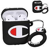 Coralogo Compatible with Airpods 1/2 Cute Case, 3D Cartoon Character Silicone Airpod Designer Skin Luxury Funny Fun Cool Keychain Design Cover Kids Teens Air pods Cases for Girls Boys (Black Winner)