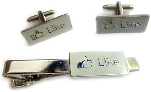 Facebook LIKE Button Social Media Network Internet TIE BAR CUFFLINKS SET