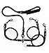 3 Way Dog Leash 3 in 1 Durable Nylon Dog Leash Multiple Dog Leash Triple Dog Leash with Padded Handle 360° Swivel No Tangle Climbing Rope Removable Pet Traction Rope Lead for Medium Large Dogs (Black)