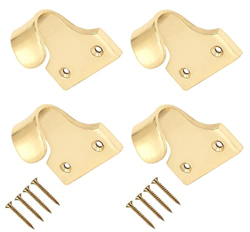 TERF® Traditional Victorian Polished Brass Sash Lift Heavy Duty Sash Window Lift Pull Sliding Handle Including Fixing Screw - Pack of 4