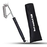 Premium Class BBQ Grill Brush With Scraper - 4 Heads Bristle Free Scrubber And Scraper, 17