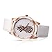 Girls Watch Cute Women Watches Quartz Pineapple Pattern Ladies with Leather Strap Wrist Watch (White)