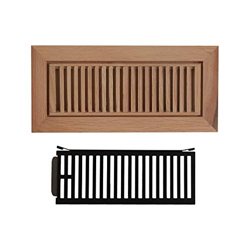 WELLAND Red Oak 4inch By 12inch Wood Flush Mount Floor Register Vents