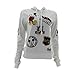 Disney - Women's Minni Patches Chenille Hoodie Sweatshirt - White