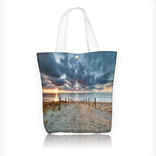 Women’s Canvas Tote Handbags side Walking North Holland Netherland Sundown Romantic Sunlight Sunams Casual Top Handle Bag Crossbody Shoulder Bag Purse W11xH11xD3 INCH