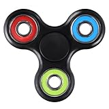 Fidget Spinner by TeeJay - Premium Quality Tri Spinner with Hybrid Ceramic Bearing - Perfect for ADHD EDC ADD Anxiety Autism and Boredom - Focus Toy for Kids and Adults with Long Spin Time (Black)