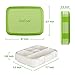 Bento Box for Kids School Lunch Box DaCool Upgraded Toddler Lunch Container with Spoon 5-Compartment Leak Proof Durable, Meal Fruit Snack Packing for Picnic Outdoors, Microwave Safe BPA-Free - Green