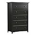 Stork Craft Kenton 5 Drawer Universal Dresser, Black