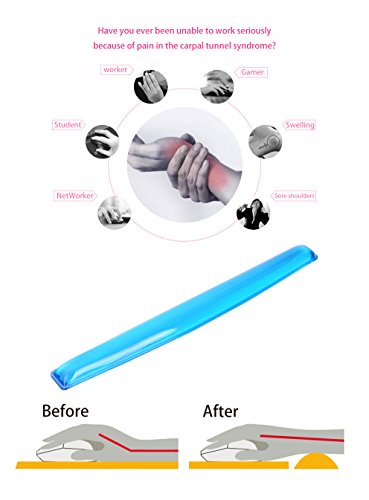 Silicone Gel Keyboard & Mouse Wrist Rest Pad Set Plus- ABRONDA Keyboard & Mouse Wrist Rest Support Heart-Shaped Translucence & Ergonomic & Comfortable & Durable & Pain Relief (Blue Set)