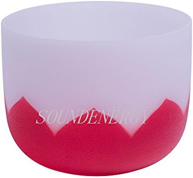 432Hz Perfect Pitch C Note Root Chakra Frosted Quartz Crystal Singing Bowl 10" with lotus design mallet and o-ring included
