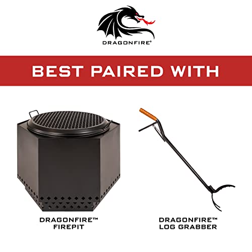 Dragonfire 19inch Round Metal Grill Grate with Handle for Fire Pits