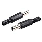 FolioGadgets 5.5mm x 2.5mm Male DC Power Socket Jack Solder Connector Adapter - 10 Pack