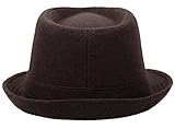 Simplicity Unisex Timelessly Classic Manhattan Fedora Hat, Brown