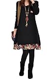 Women's Dress Long Sleeve Floral Pieced Loose Casual Pullover Skirt