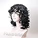RUISENNA Short Fluffy Wavy Wigs Big Curls Wigs for Black Women African American Synthetic Hair Wig With Bangs