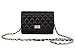 Gemate Women's Genuine Leather Quilted Chain Shoulder Bag