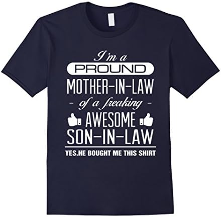 Men's Proud Mother in Law of Son In Law Mother's Day  T-Shirt 3XL Navy
