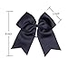 8 Inch Cheerleader Bows Ponytail Holder Solid Color Cheerleading Bows Hair Tie (Black)