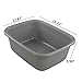 Begale 16 Quart Rectangular Plastic Wash Basins, 4-Pack Dish Pan, Gray