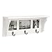 kieragrace Riley Wall Shelf and Picture Collage with 3 Hooks, 18.5-Inch by 7-Inch, Holds 2- 4 by 4-Inch and 1- 4 by 6-Inch Photo, White