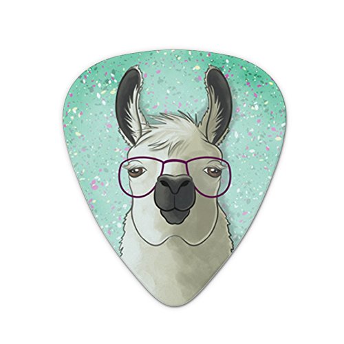 Hip Llama with Glasses Novelty Guitar Picks Medium Gauge - Set of 6