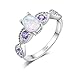 CiNily White Fire Opal Amethyst Women Jewelry Gemstone Silver Ring Size 5-11 (8)