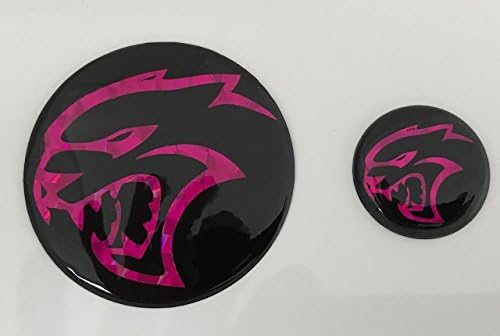 EzInstall Challenger Purple Holographic Hellcat Domed Emblem for Fuel Door & Starter Button