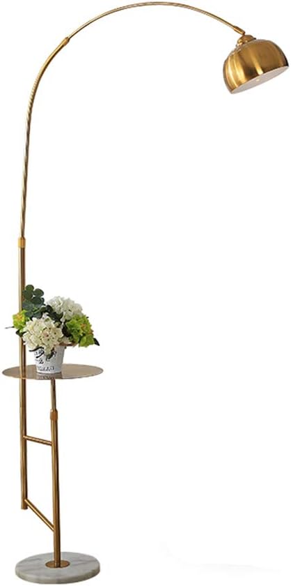Floor lamp, Nordic Style Standing lamp Bedroom Vertical lamp Warm with Shelf Adjustable Living Room Sofa Vertical Table lamp Sitting Floor lamp Black Gold-Gold