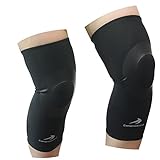 Knee Sleeves (1 Pair) Compression - Men & Women Basketball Sleeve Brace Support - Best to Immobilize, Strap & Wrap Knee for Running, Crossfit, Football, Sports - Protects Patella