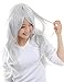 K-shop Wigs 28 Inch Long Wavy Cosplay Wig for Women with Wig Cap and Comb (Silver White)