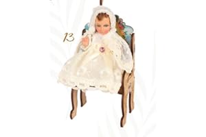 A&C Quinceañeras and More Miniature Baby Jesus Clothes Mini Baby Jesus handmade White Outfit Ropon Nino Dios Baby Jesus Clothing Ropon Nino Dios Blanco Beige (8 cm, Beige)