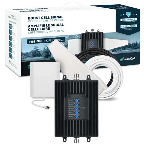 SureCall Fusion Professional Cell Phone Signal Booster up to 8000 sq ft | Pro-Grade, Yagi Panel Antennas | Multi-User Boosts All Carriers, Verizon, AT&T, Sprint, T-Mobile | FCC Approved, USA Company