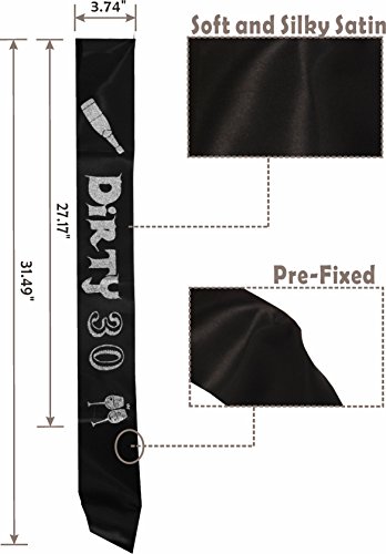 30th Birthday Gifts, 30th Birthday Tiara and Sash, HAPPY 30th Birthday Party Supplies, Dirty 30 Glit - //coolthings.us