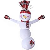 Christmas Plush Dog Squeaky Toys - EXPAWLORER Cute Xmas Snowman Design Soft and Safe for Small to Medium Dogs Cats Pets Playing 16.5