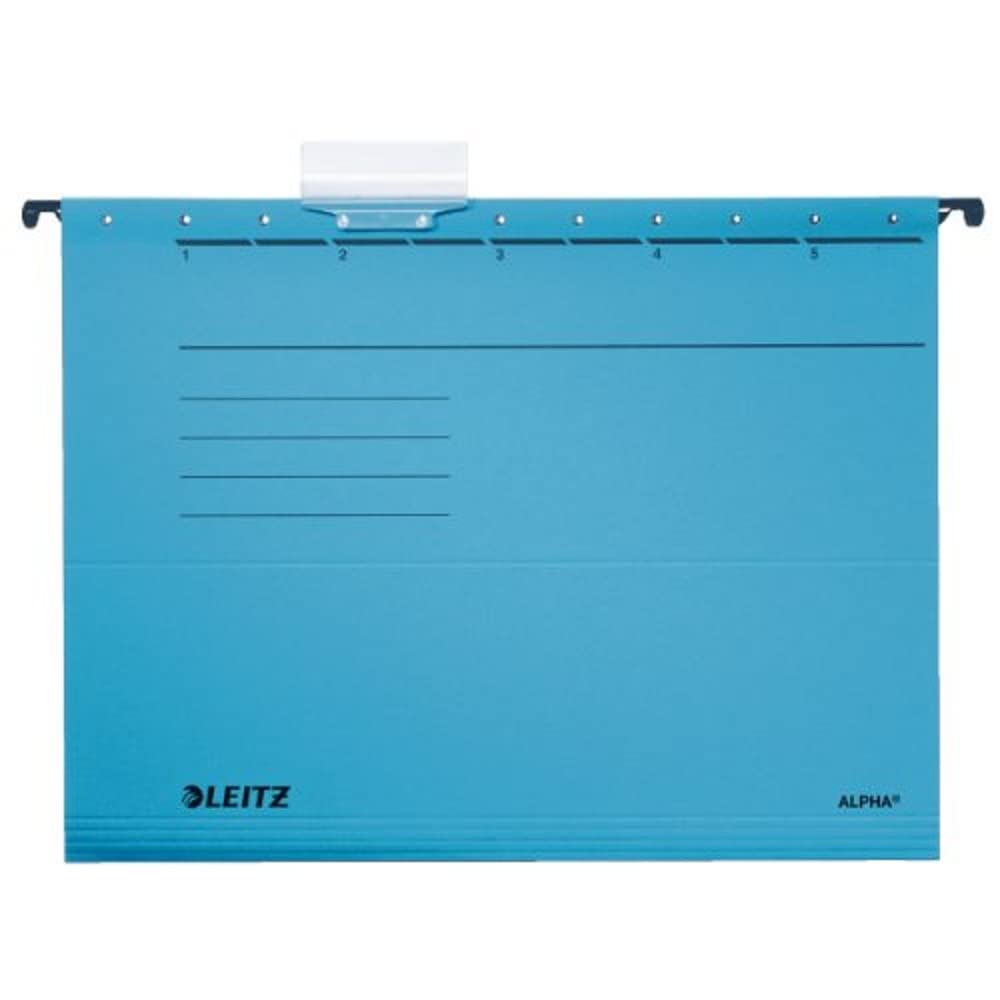 Esselte Leitz Alpha 19853035 Suspension File Coloured Chipboard Pack of 5 Blue