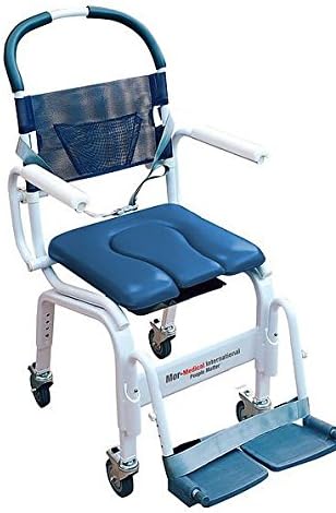 18" Euro Style Rehab Shower Chair Commode, 300lbs Cap