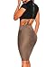 Shawhuwa Womens Sexy Leather Cut Out Back Mock Neck Zipper Club Bodysuit S Black 6