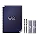 Rocketbook Holiday Bundle - 2 Smart Reusable Notebook Set with 1 Lined & 1 Dot Grid Notebook, 2 Pilot Frixion Pens & 2 Microfiber Cloths - Midnight Blue Cover, Executive Size (6