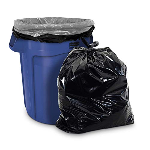 Aluf Plastics 33 Gallon 2 MIL (eq) Black Heavy Duty Trash Can Liners - 33" x 39…