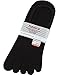 HASLRA No Show Non-Slip Excellent Stretch Premium Toe Socks 3 Pairs (BLACK-L)