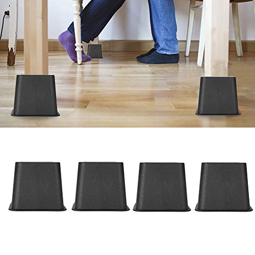 lyrlody Bed Riser, 4Pcs 7.4 x 3.5inch Furniture Risers Stable Riser Large Adjustable Bed Chair Table Sofa Riser Feet Lift Set Under Bed Storage Heavy Duty Wide Feet Lift Stands
