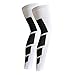 CFR Recovery Compression Leg Sleeves (Pair) - sport Football Basketball Cycling Leg Knee Long Sleeve White,L