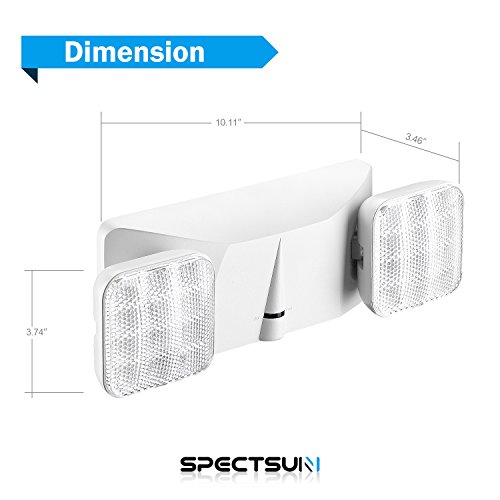 SPECTSUN Emergency Light White, Adjustable Square Head Emergency Led