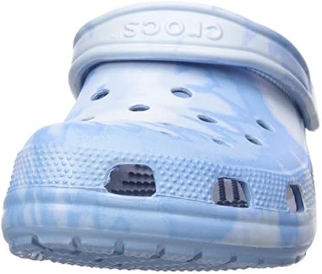 chambray blue tie dye crocs