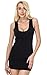Moxeay Womens Extra Long Stretch Cotton Tank Top (Medium,Black)