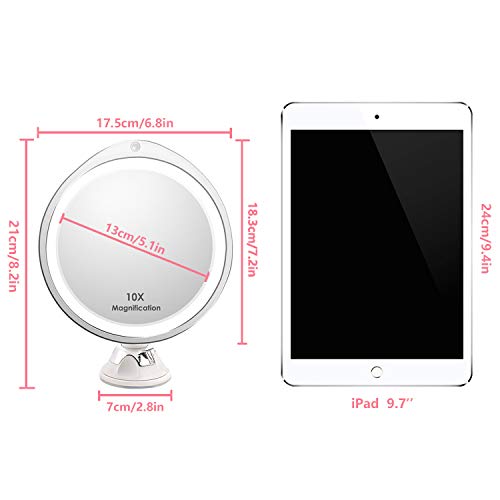 image for FUKUGAWA&CO Updated 2019 10X Magnifying Makeup Vanity Mirror with Ligh