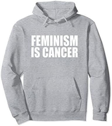 Unisex Feminism Is Cancer Pullover Hoodie XL: Heather Grey