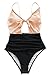 CUPSHE Women's Sweet Honey Bowknot One-Piece Swimsuit Beach Swimwear, L Multi-Color
