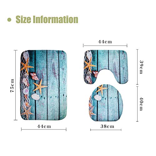 3Pcs/Set Creative Toilet Set Non-slip Rug Mat Set Toilet Lid Cover Home Bathroom Bath Accessories - Thumbnail 6