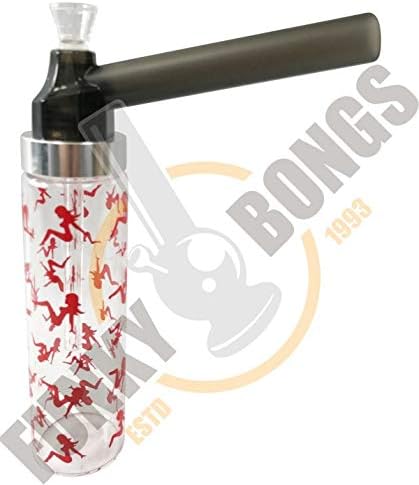 Funky Gear Girls Glass Pipe for Smoking - Features Detachable Mouthpiece - Top Puff Portable Water Tube - Lightweight and Durable - Easy to Use and Clean - Great for Travel - 22 cm, Black